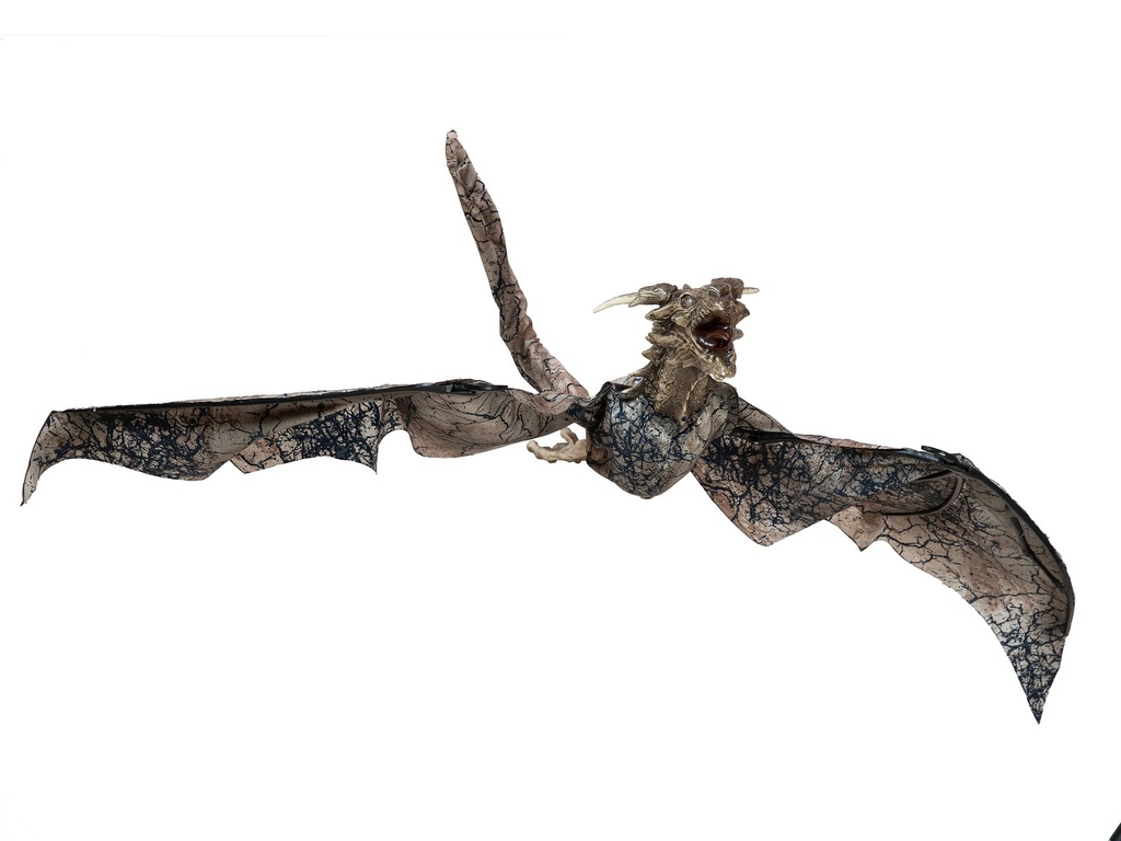 Flying dragon - animated - brown - 90 x 130 x 16 cm