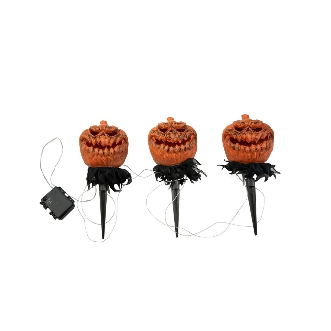 Pumpkins with stake - 3x - 39 cm