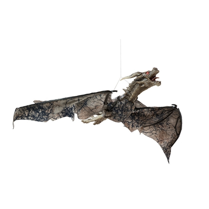Flying dragon - animated - brown - 90 x 130 x 16 cm
