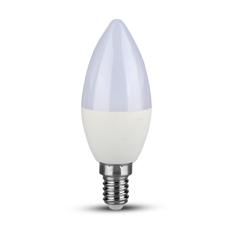 LED sijalka - SAMSUNG čip 5.5W E14 svečka zatemnitvena plastika 6400K 
