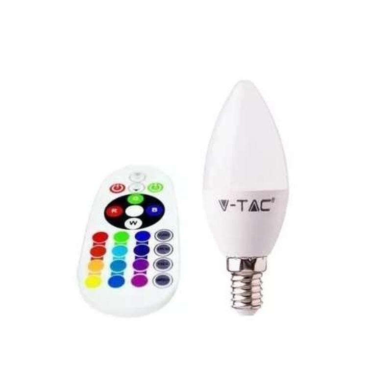 LED sijalka - 3,5W E14 A80 svečka z možnostjo zatemnitve RF Control RGB + 4000K