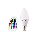 LED sijalka - 3,5W E14 A80 svečka z možnostjo zatemnitve RF Control RGB + 4000K