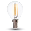 LED sijalka - 6W Filamen E14 P45 prozorna 3000K 