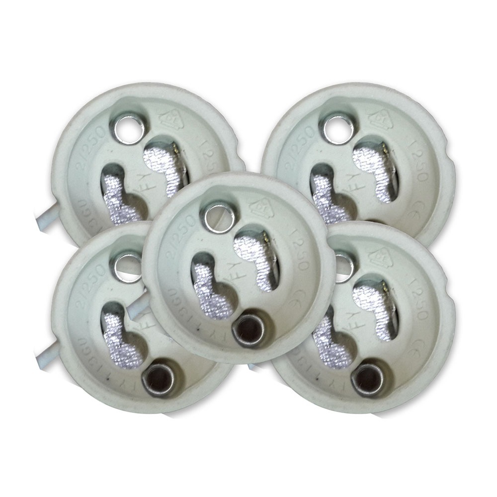 GU10 Ceramic Lamp Holder Silicon Cable 5 pcs