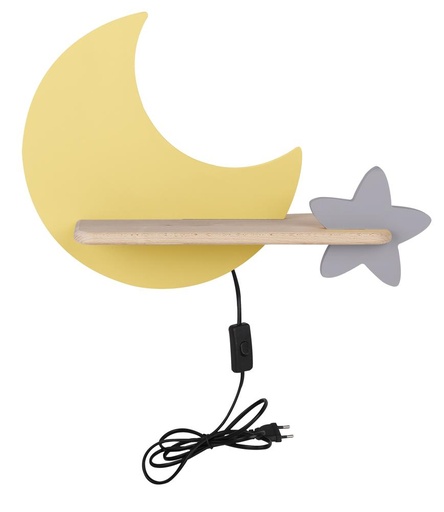 Kids LED wall light Moon with cable